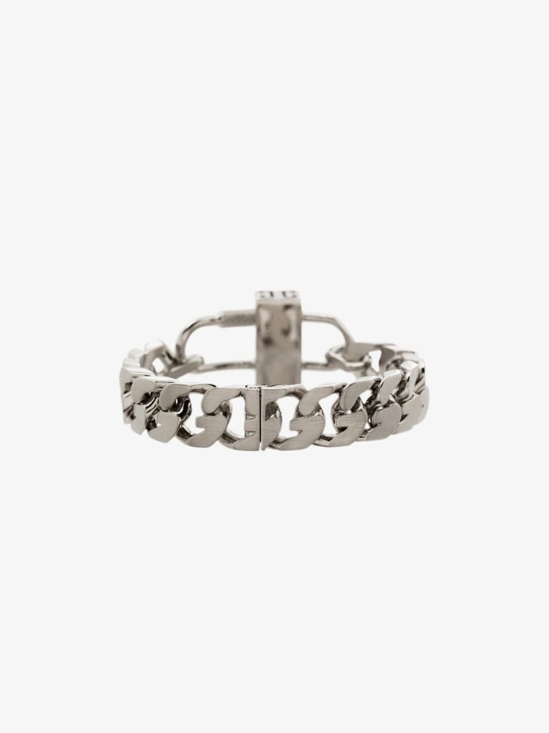 Silver Tone G Chain Lock Bracelet