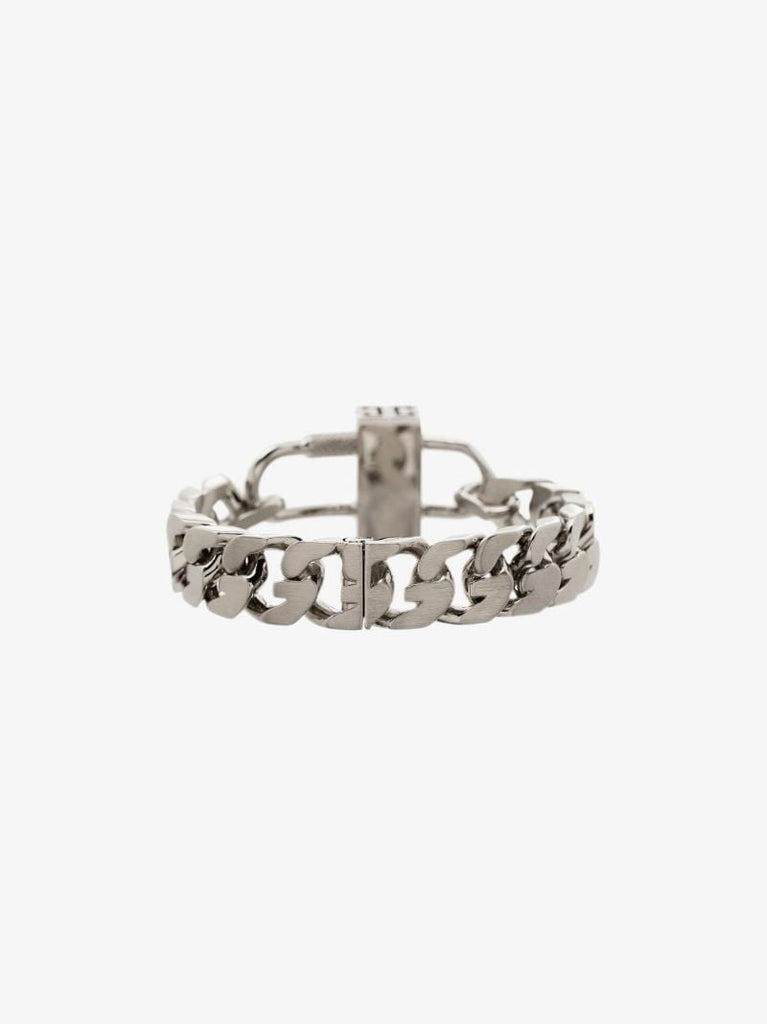 Silver Tone G Chain Lock Bracelet