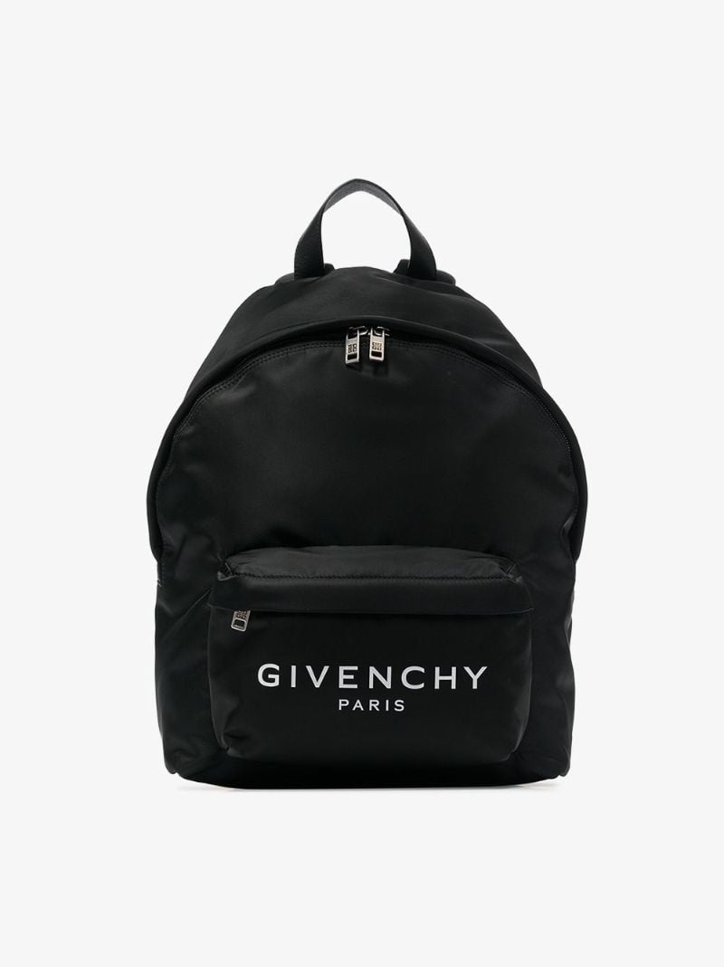 Black Paris Logo Backpack