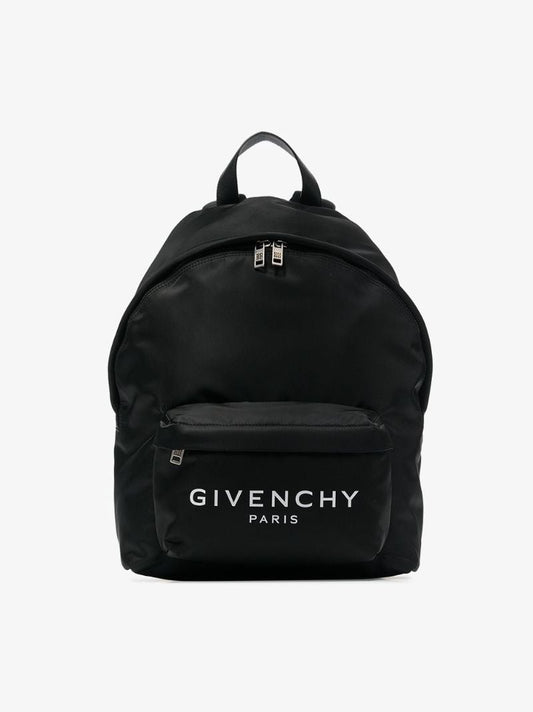 Black Paris Logo Backpack