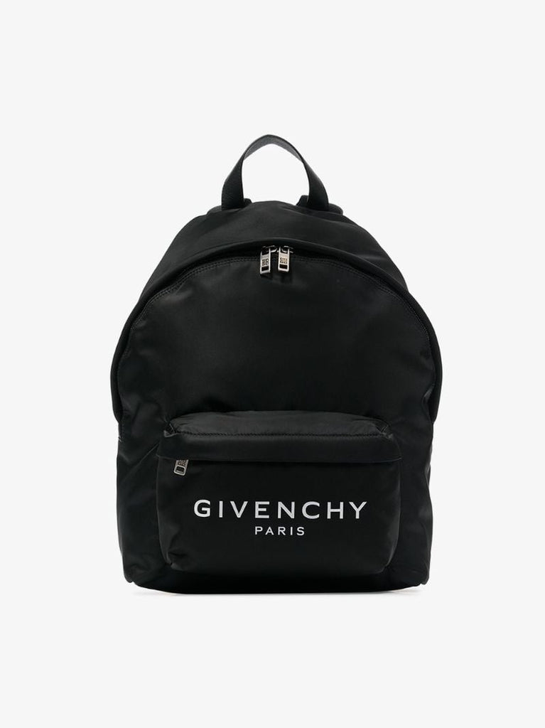 Black Paris Logo Backpack