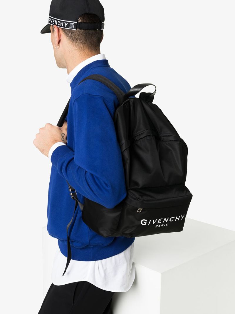 Black Paris Logo Backpack