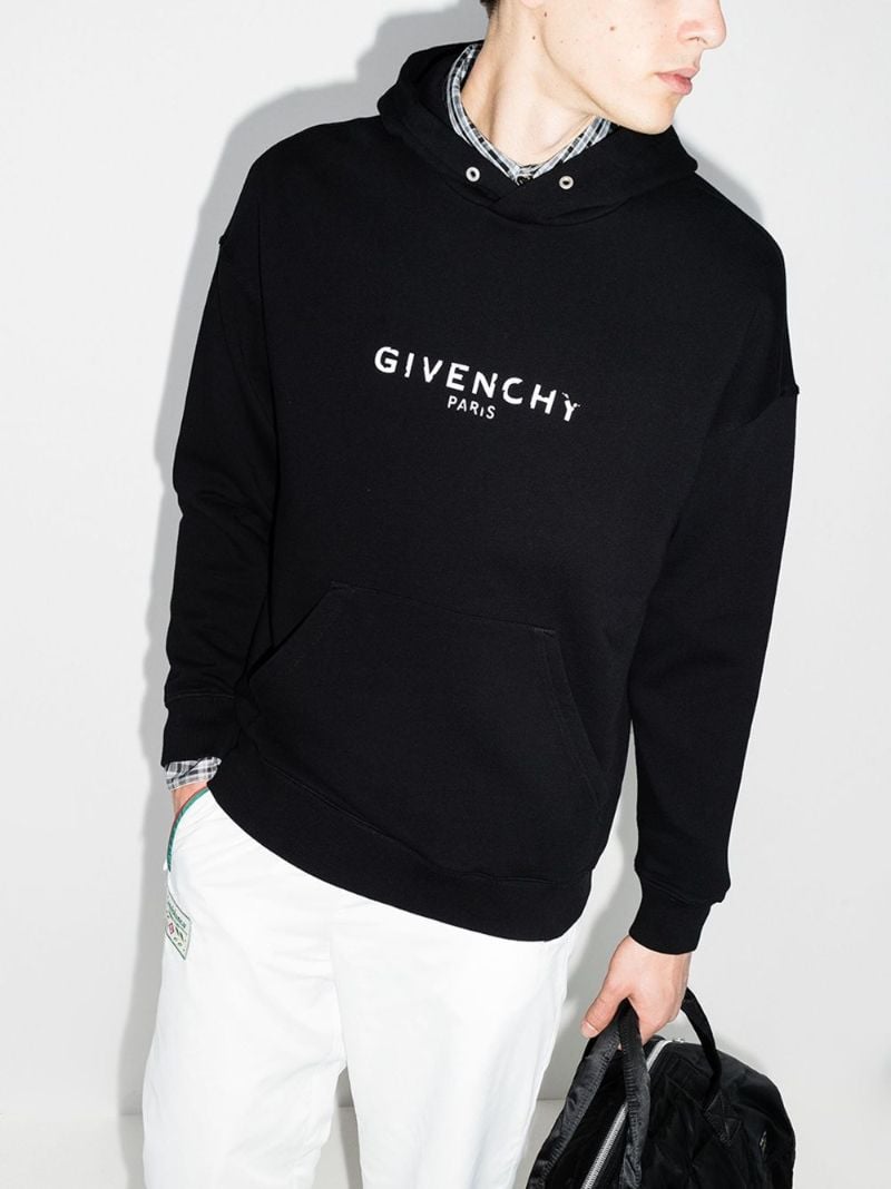 Faded Logo Cotton Hoodie