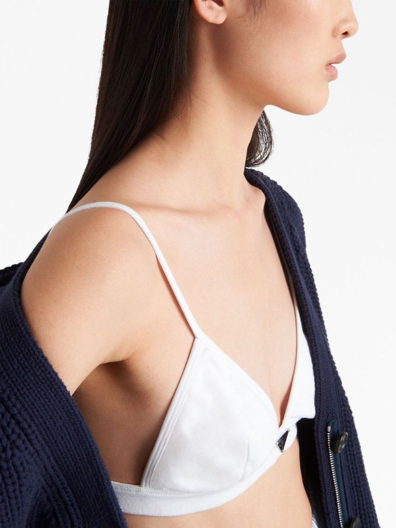 White Triangle Logo Bralette Top