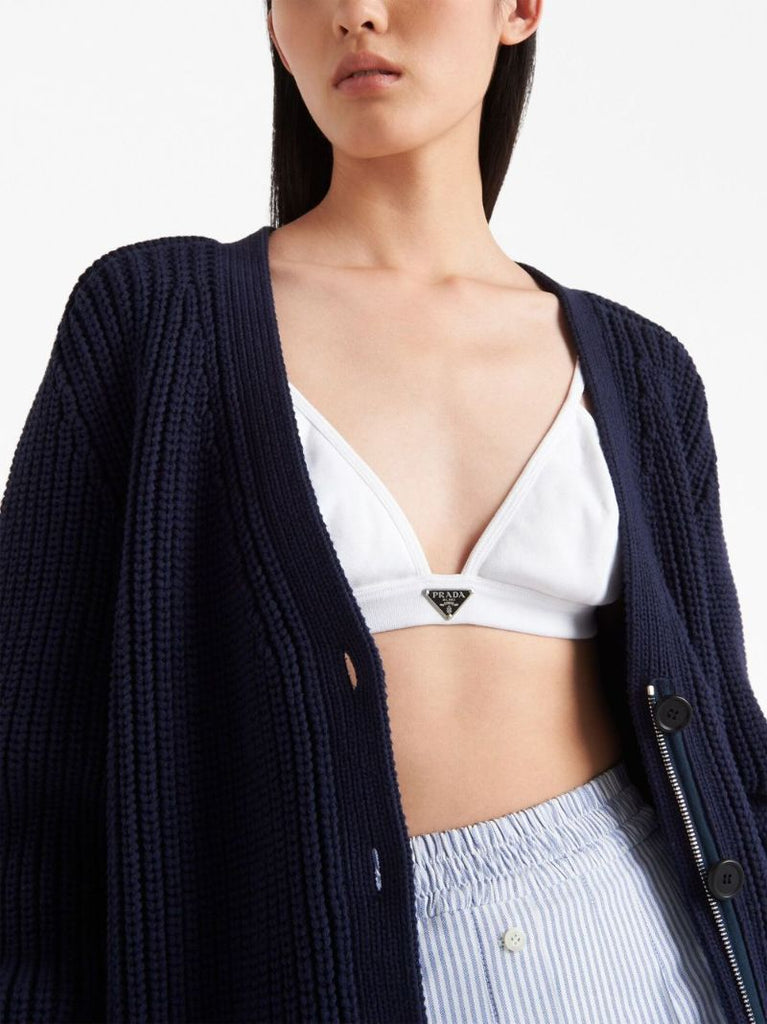 White Triangle Logo Bralette Top