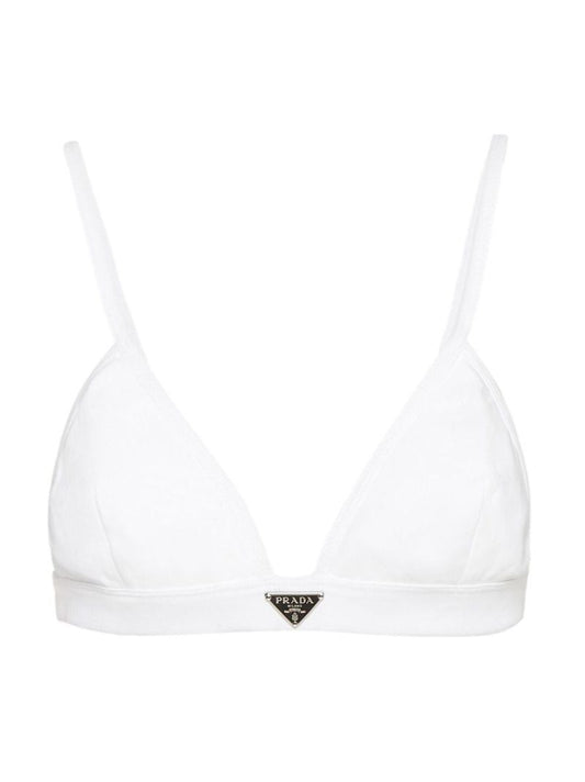 White Triangle Logo Bralette Top