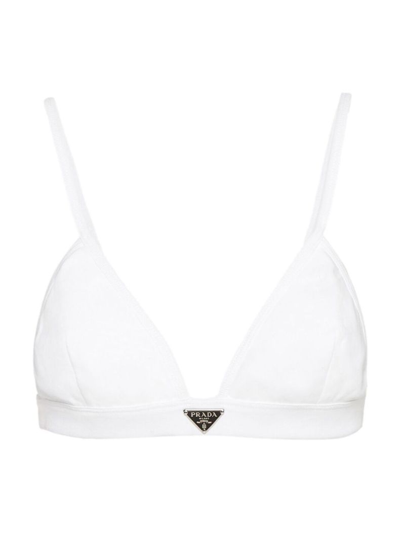 White Triangle Logo Bralette Top