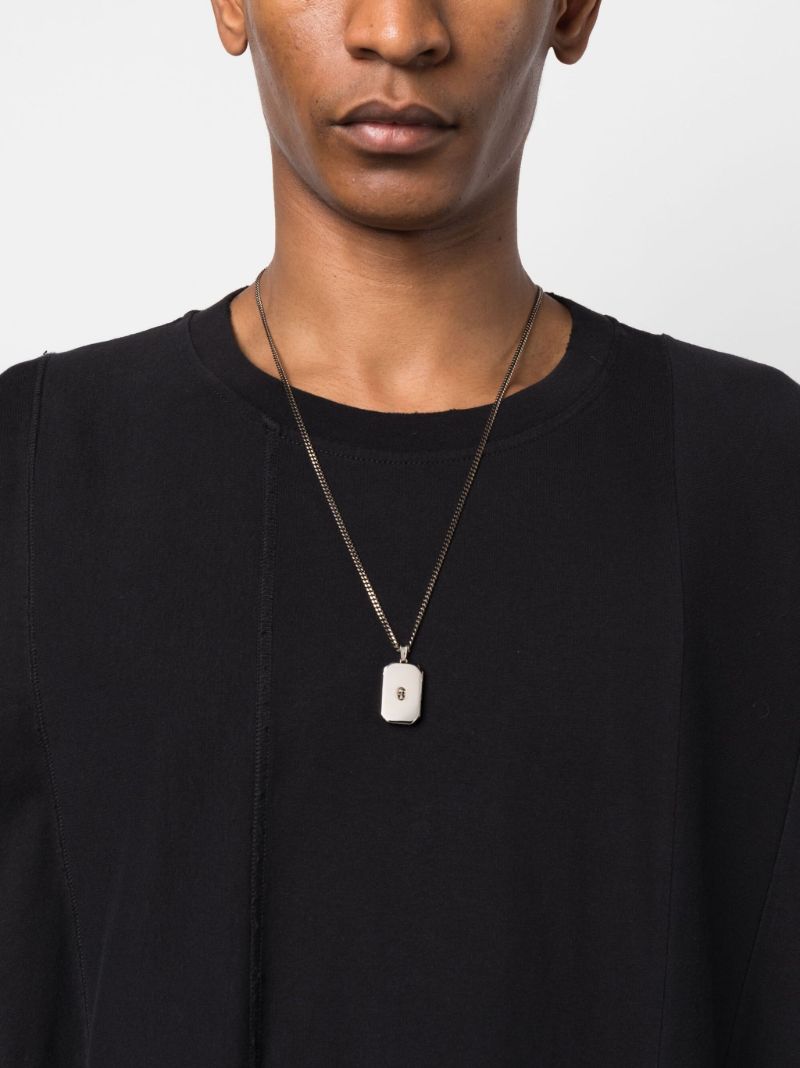 Silver-tone Skull Charm Chain Necklace