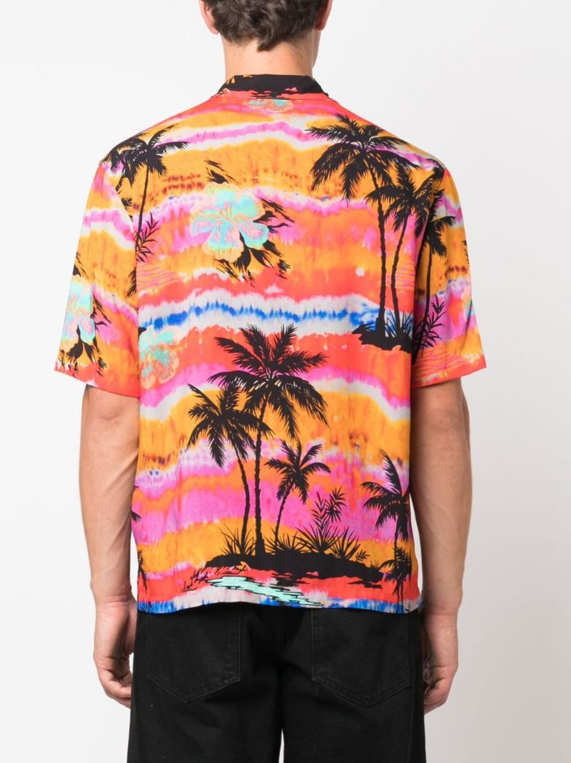 Orange Palm Tree Print Shirt