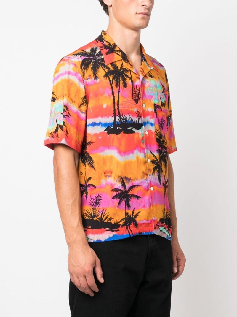 Orange Palm Tree Print Shirt