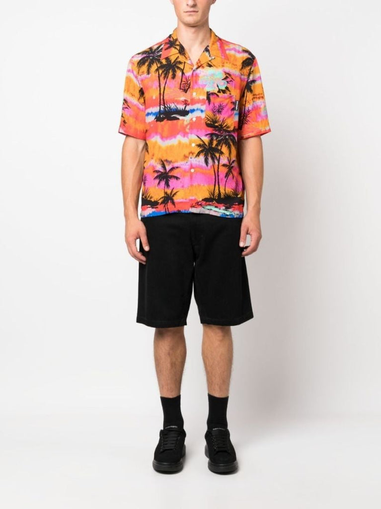 Orange Palm Tree Print Shirt