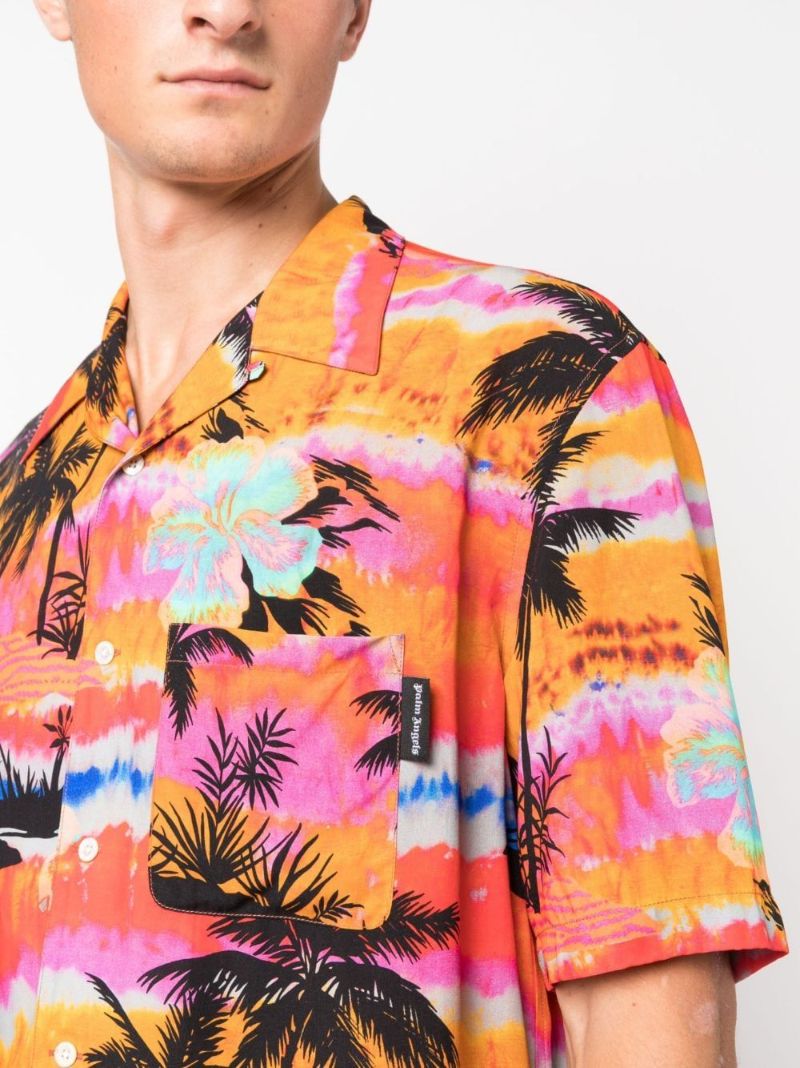 Orange Palm Tree Print Shirt