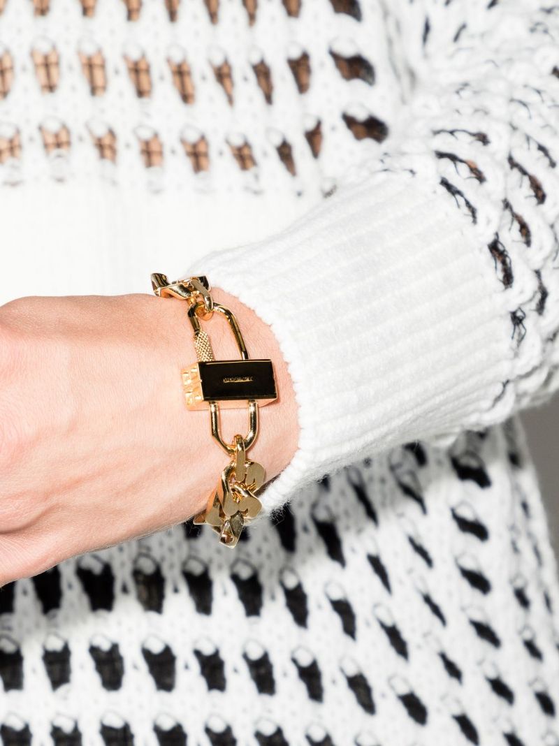 Gold Tone G Chain Lock Bracelet
