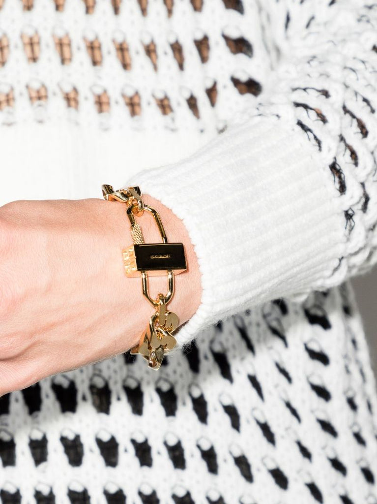 Gold Tone G Chain Lock Bracelet