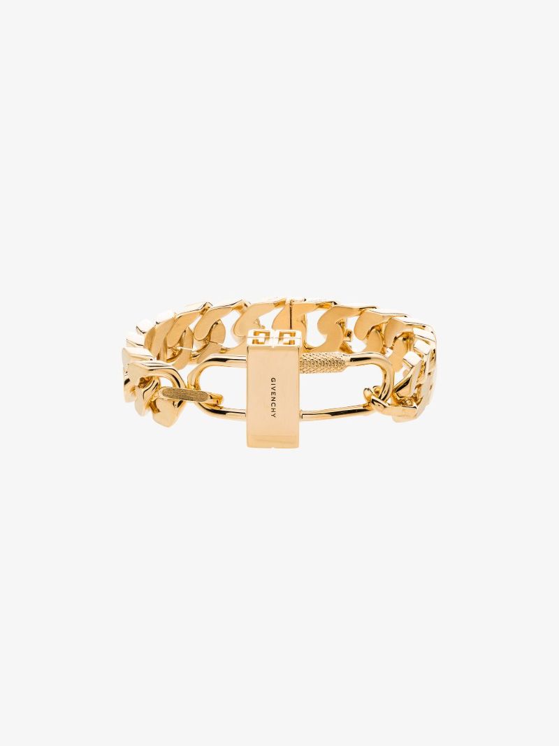 Gold Tone G Chain Lock Bracelet