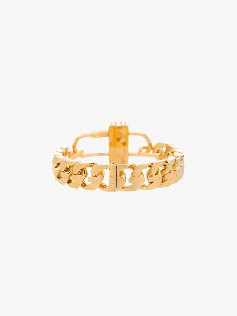 Gold Tone G Chain Lock Bracelet