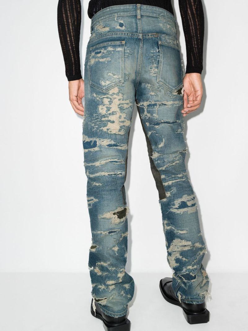 Distressed Panelled Jeans