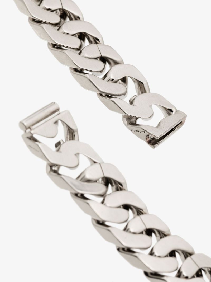 Silver Tone G Lock Chain Necklace