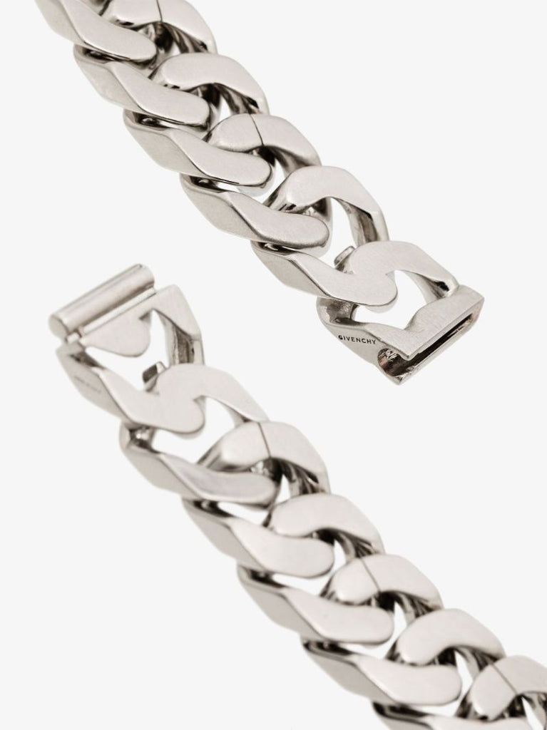 Silver Tone G Lock Chain Necklace