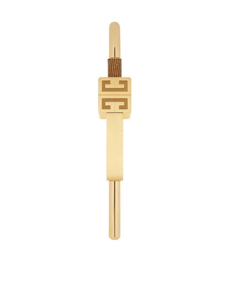 Gold Tone Large Mock Croc Logo Padlock