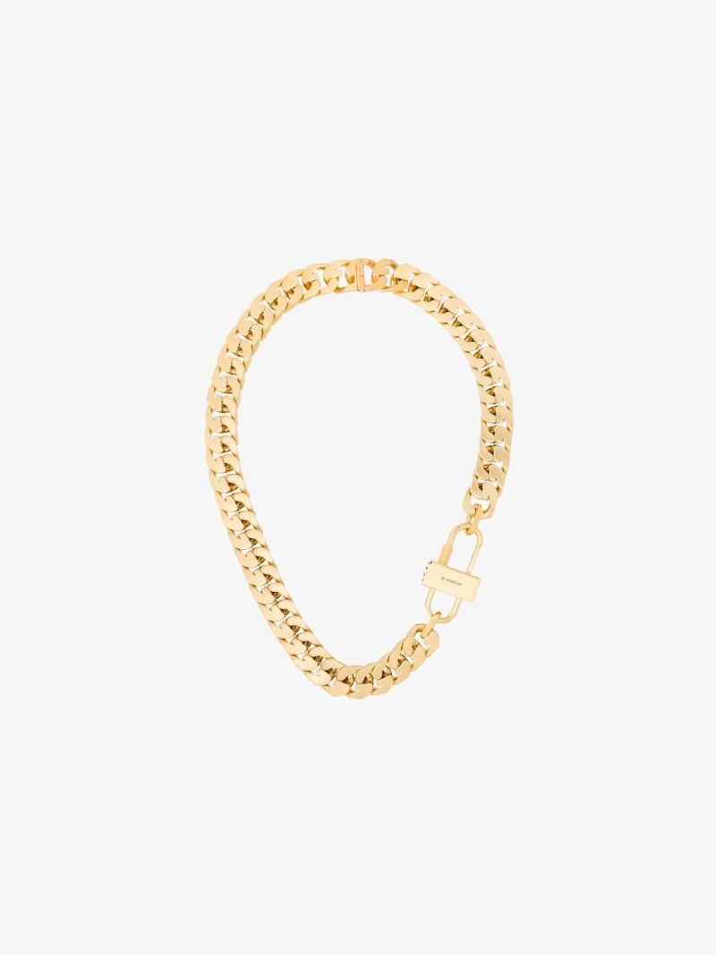 Gold Tone G Lock Chain Necklace