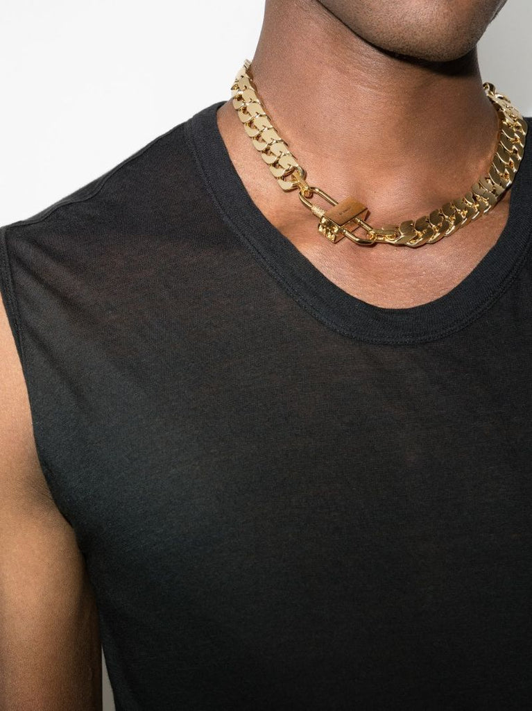 Gold Tone G Lock Chain Necklace