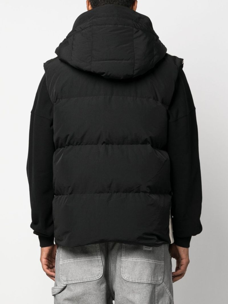 Black Logo Print Padded Hooded Gilet