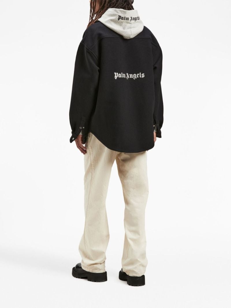 Grey Logo-embroidered Cotton Hoodie