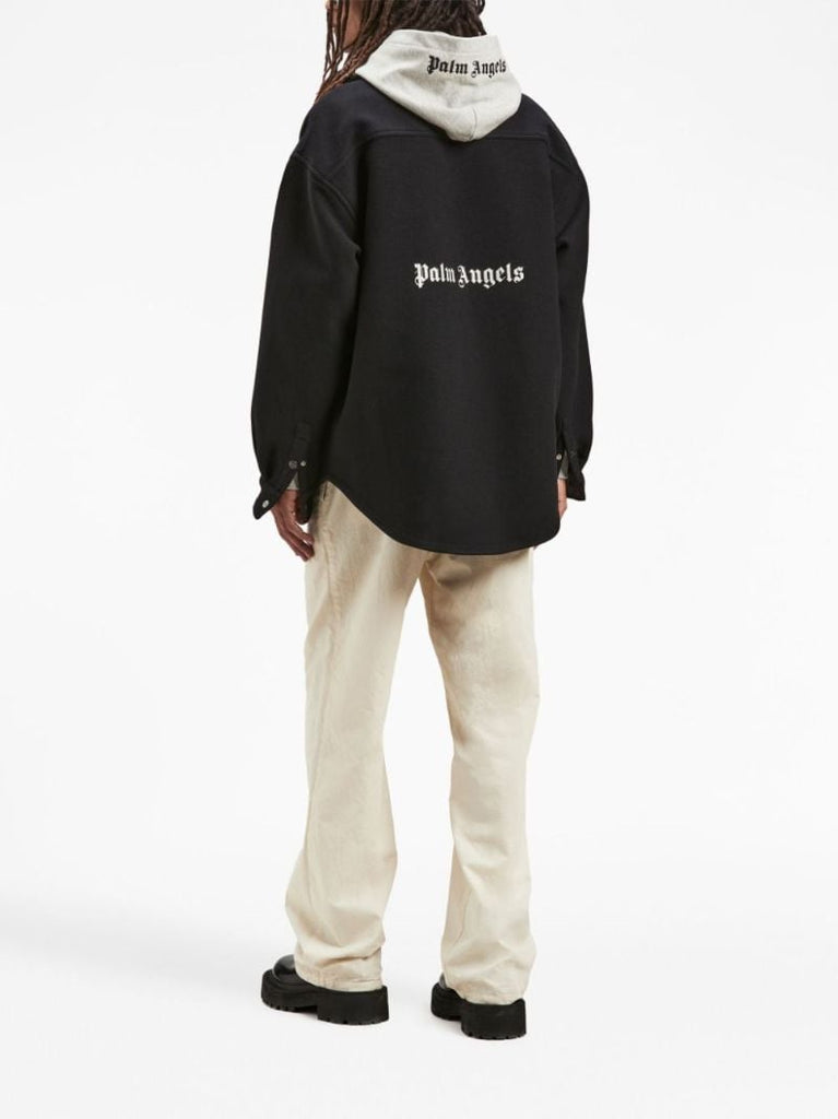 Grey Logo-embroidered Cotton Hoodie