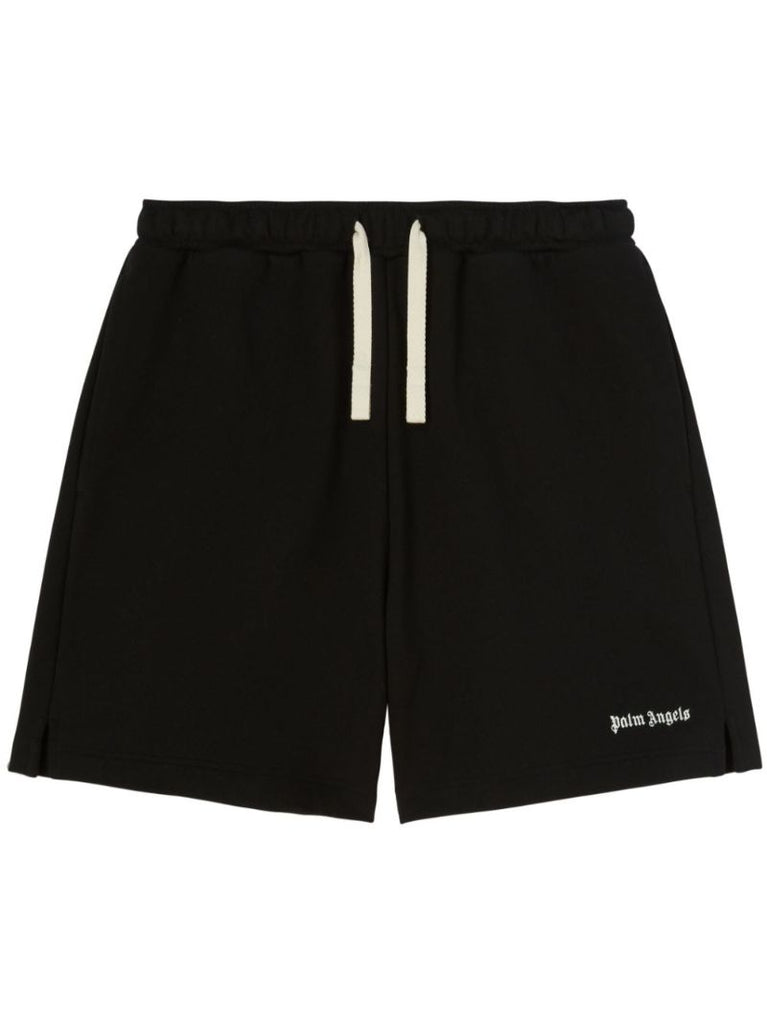 Black Logo-embroidered Cotton Track Shorts