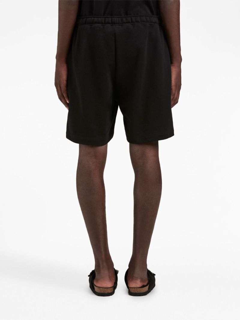 Black Logo-embroidered Cotton Track Shorts