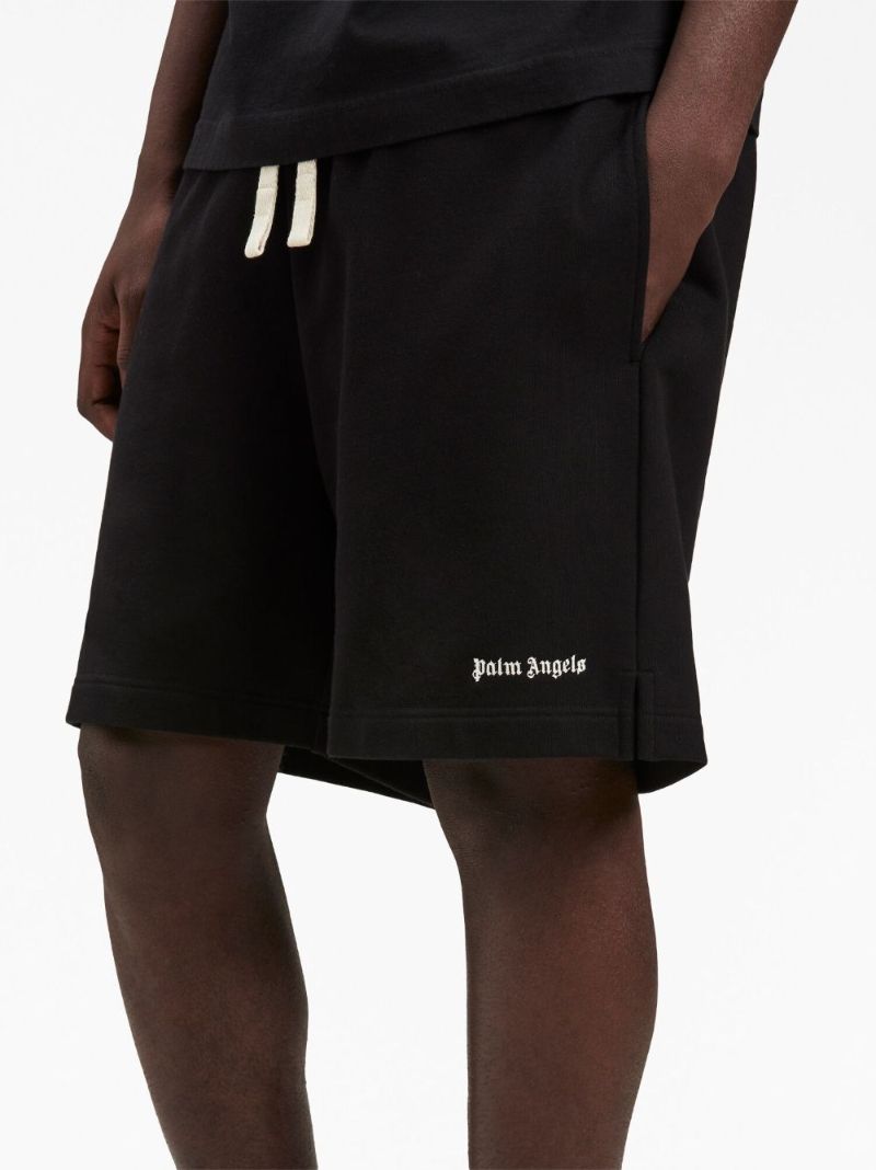 Black Logo-embroidered Cotton Track Shorts