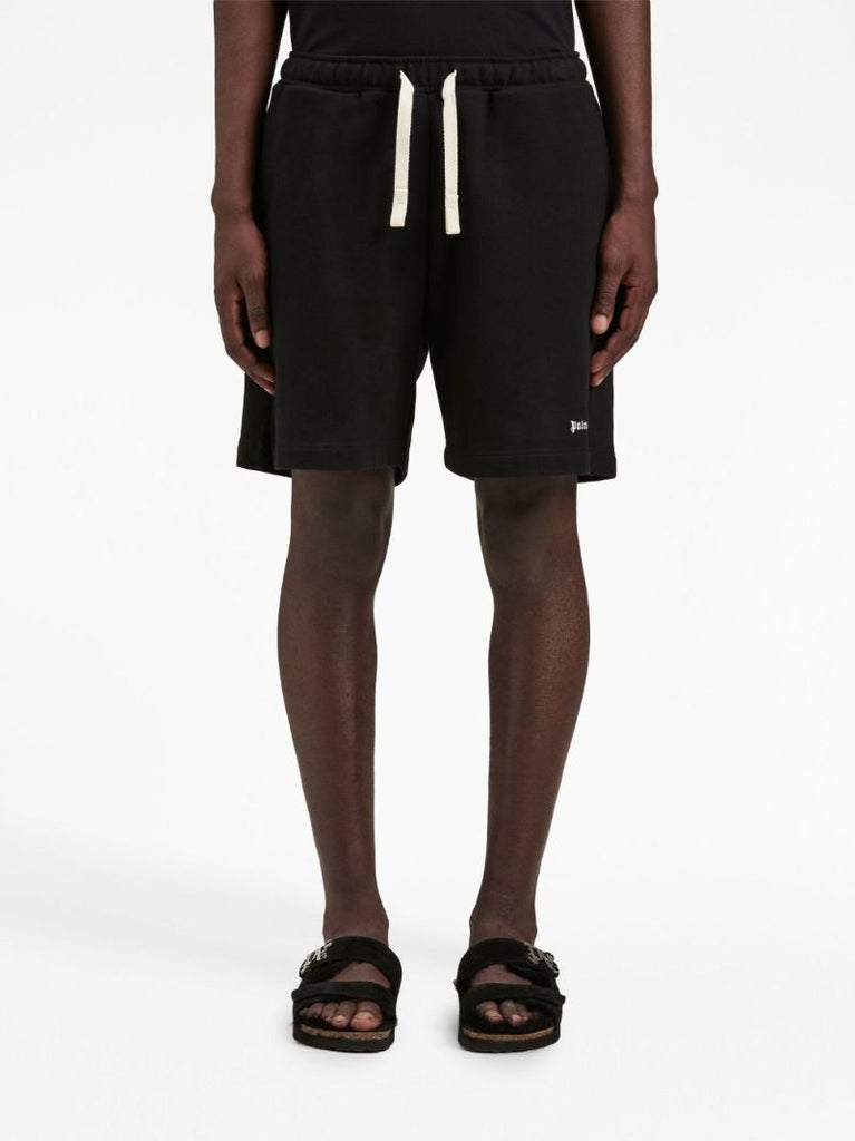 Black Logo-embroidered Cotton Track Shorts