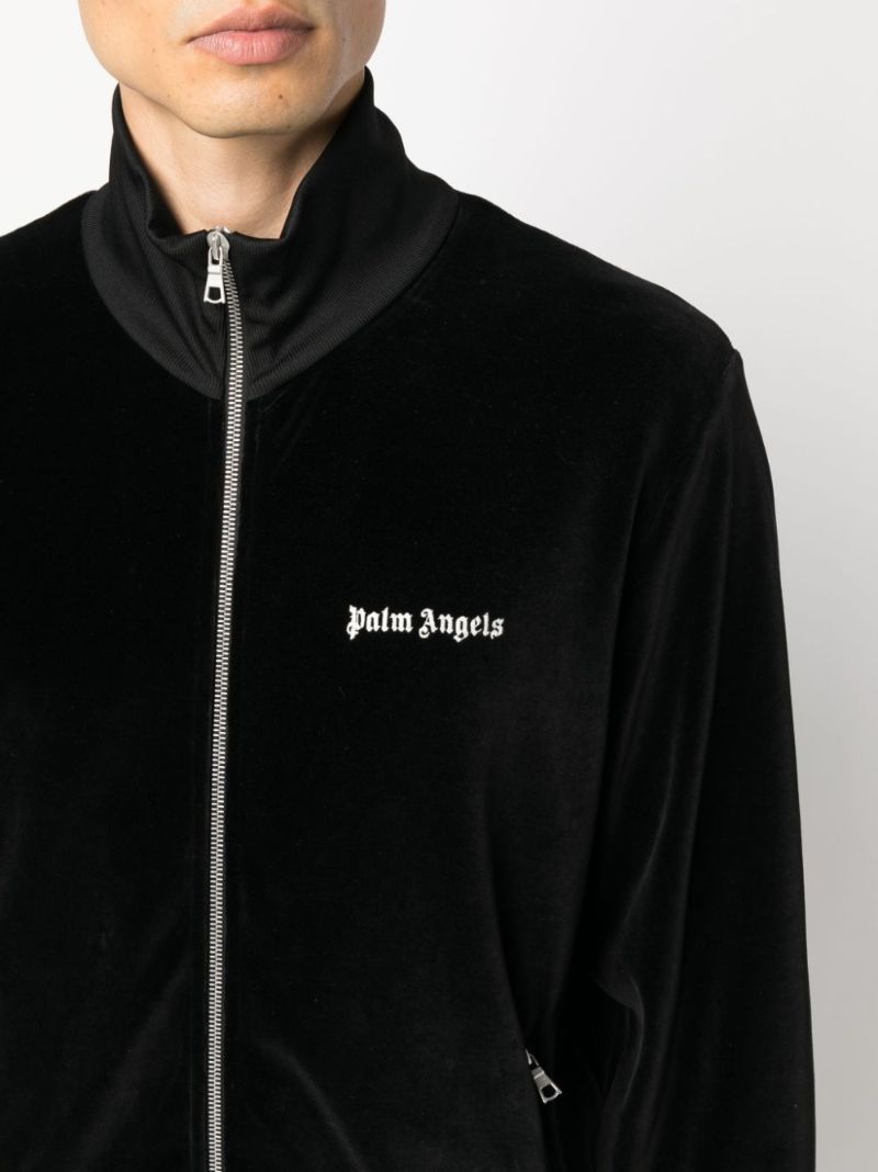 Black Velvet Logo-embroidered Jacket