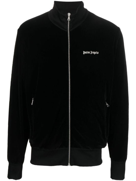Black Velvet Logo-embroidered Jacket
