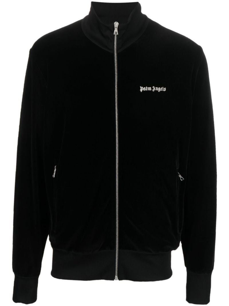 Black Velvet Logo-embroidered Jacket