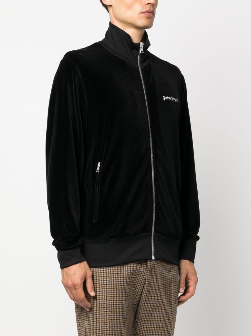 Black Velvet Logo-embroidered Jacket