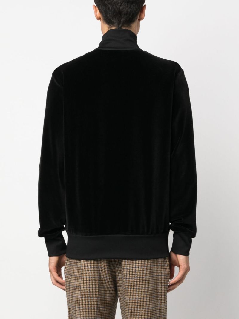 Black Velvet Logo-embroidered Jacket