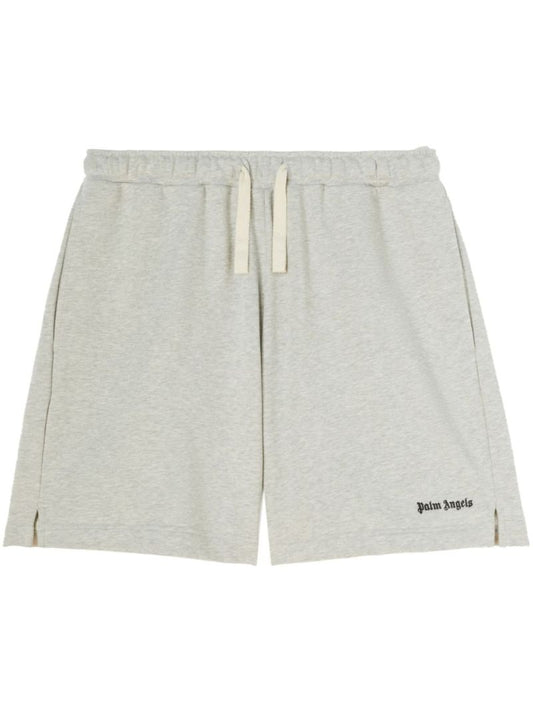 Grey Logo-embroidered Cotton Track Shorts