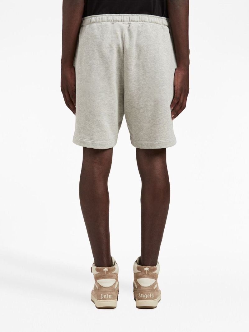 Grey Logo-embroidered Cotton Track Shorts