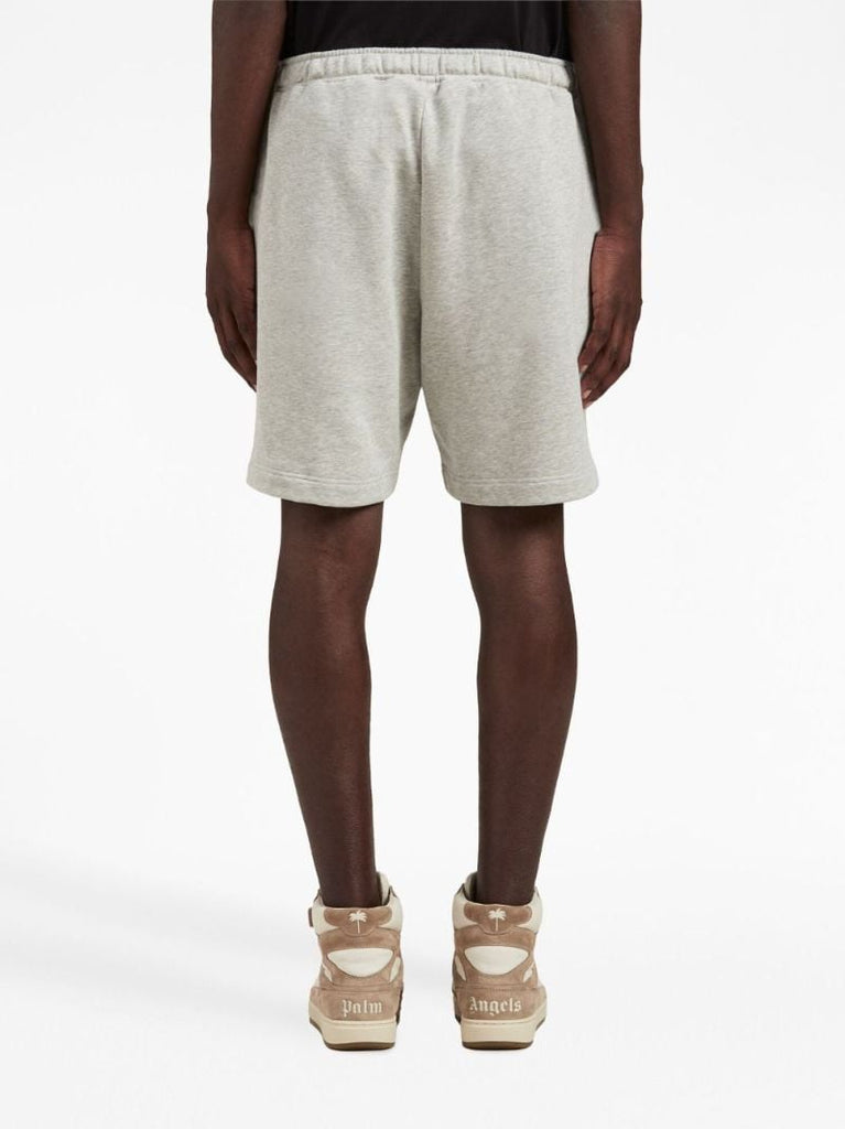 Grey Logo-embroidered Cotton Track Shorts