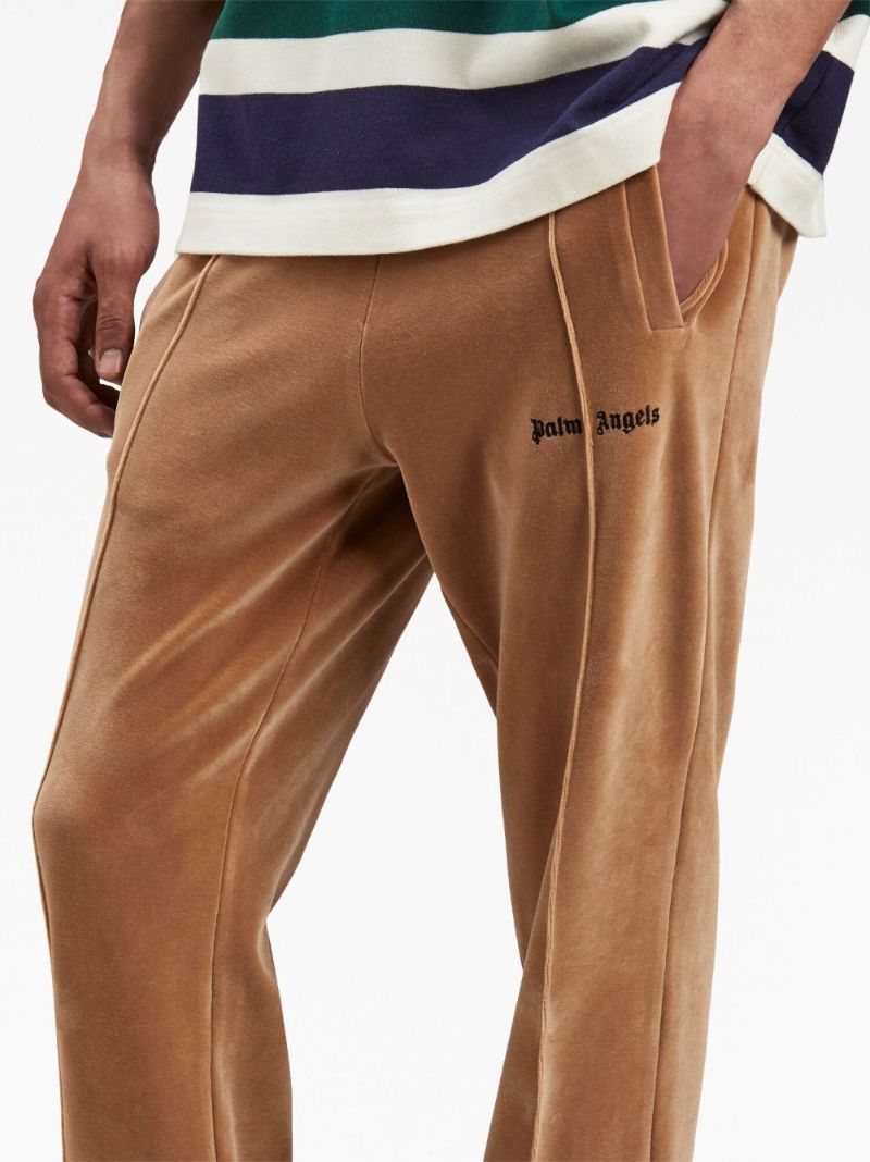 Brown Velvet Track Pants