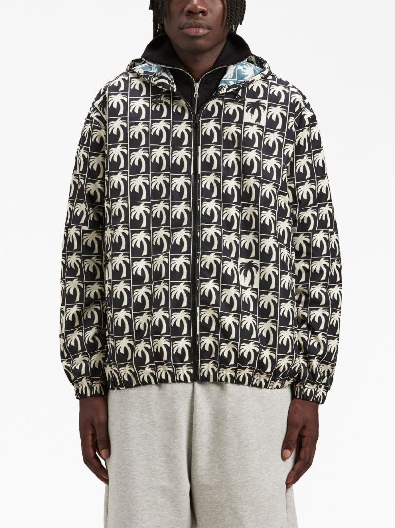 Black Dripping Palm Windbreaker Jacket