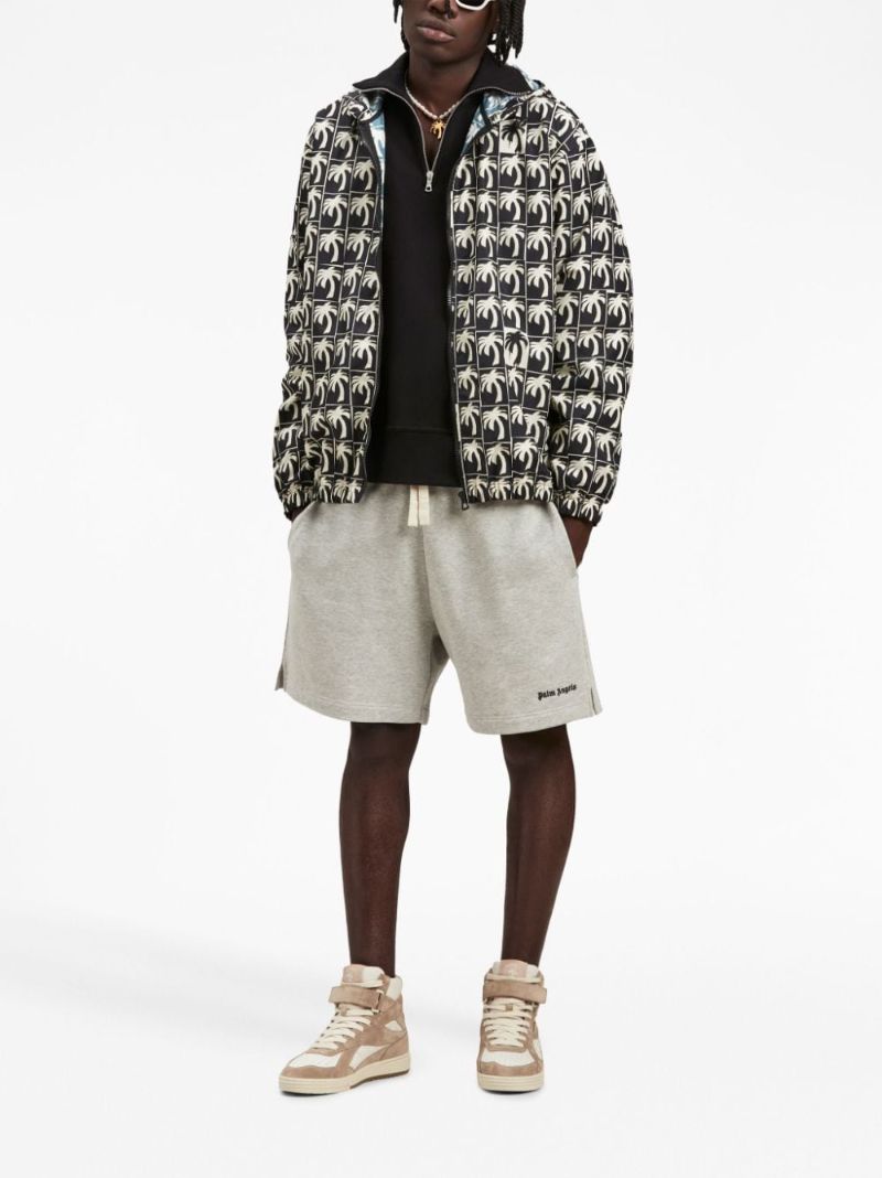 Black Dripping Palm Windbreaker Jacket