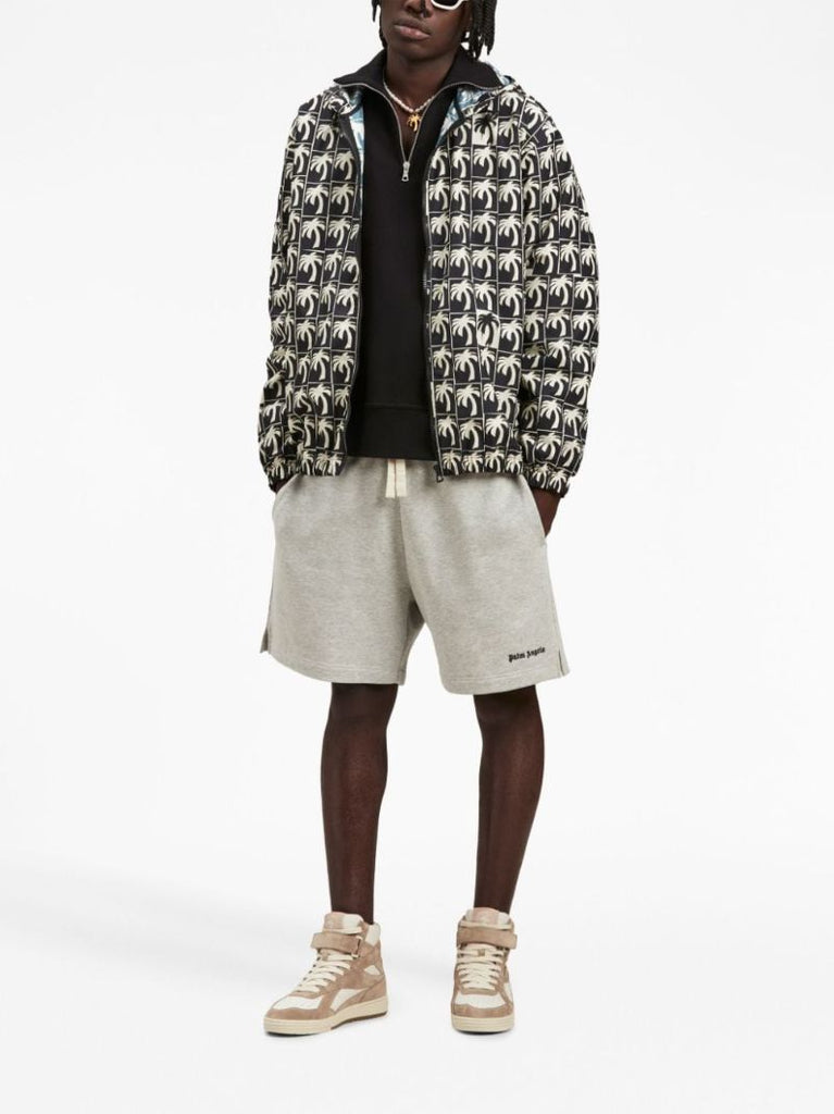 Black Dripping Palm Windbreaker Jacket