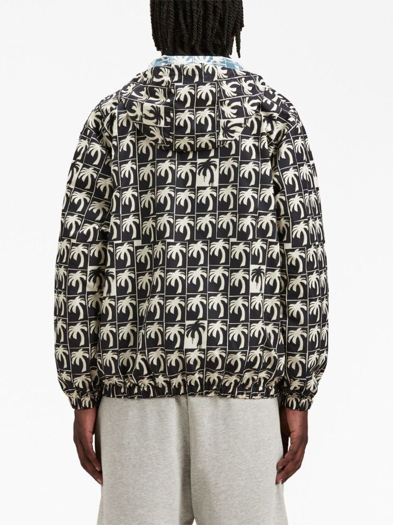 Black Dripping Palm Windbreaker Jacket