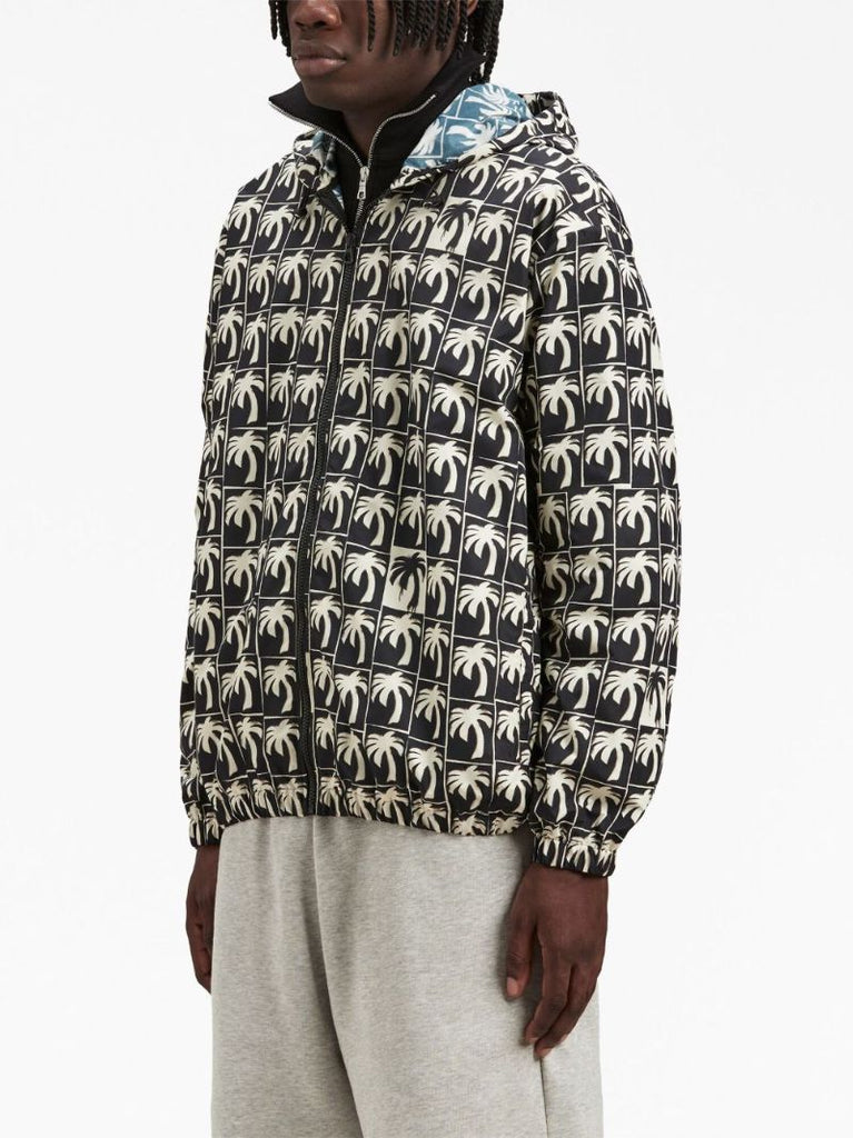 Black Dripping Palm Windbreaker Jacket