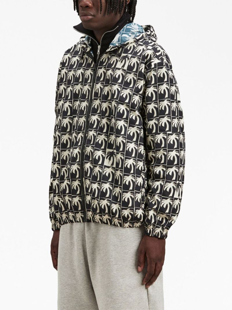Black Dripping Palm Windbreaker Jacket