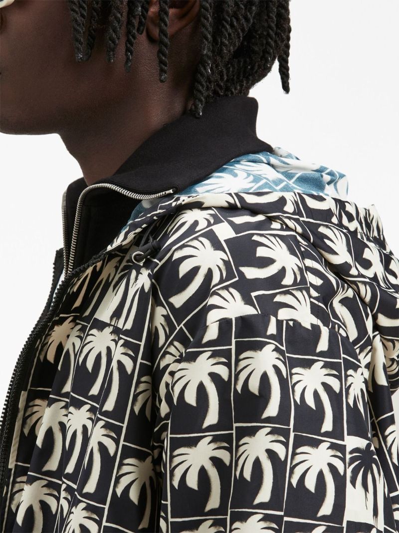 Black Dripping Palm Windbreaker Jacket