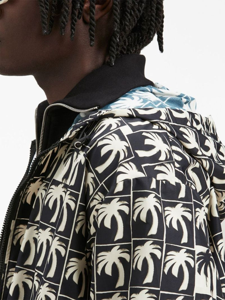 Black Dripping Palm Windbreaker Jacket